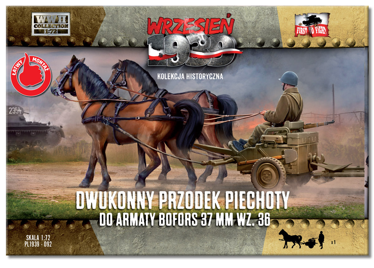 First To Fight Kits 092 1:72 Two-Horse Carriage for Bofors 37 mm wz.36