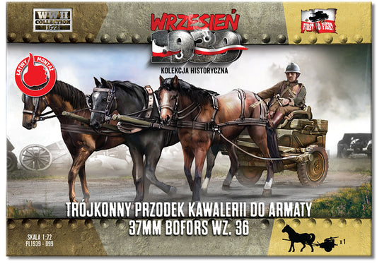 First To Fight Kits 099 1:72 Three-Horse Cavalry Carriage for 37mm Bofors wz. 36