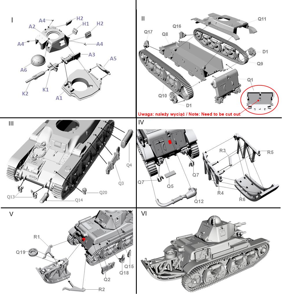 First To Fight Kits 107 1:72 Renault R39 with SA38 cannon with 'tail'