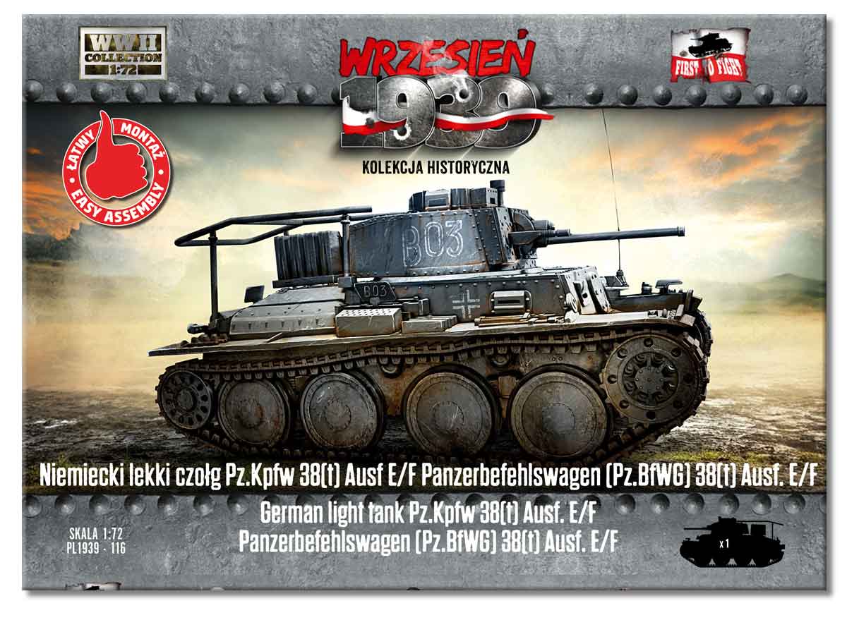 First To Fight Kits 116 1:72 Pz.Kpfw 38(t) Ausf.E/F Panzerbefehlswagen (Pz.BfWG) 38(t) Ausf. E/F German light tank