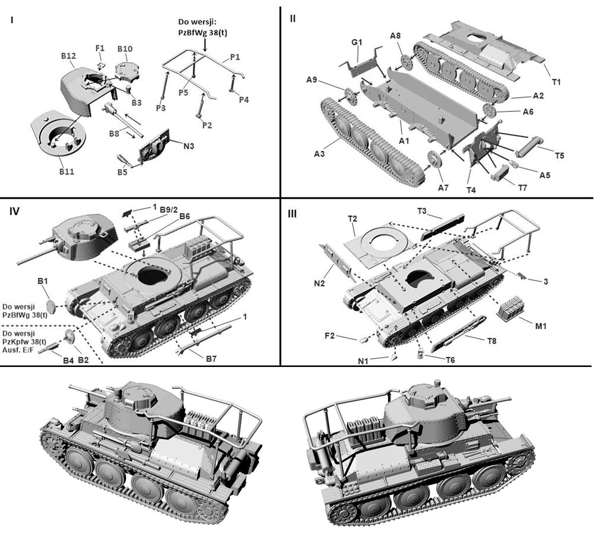First To Fight Kits 116 1:72 Pz.Kpfw 38(t) Ausf.E/F Panzerbefehlswagen (Pz.BfWG) 38(t) Ausf. E/F German light tank