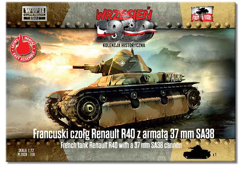 First To Fight Kits 119 1:72 French Renault R40 tank with SA38 gun