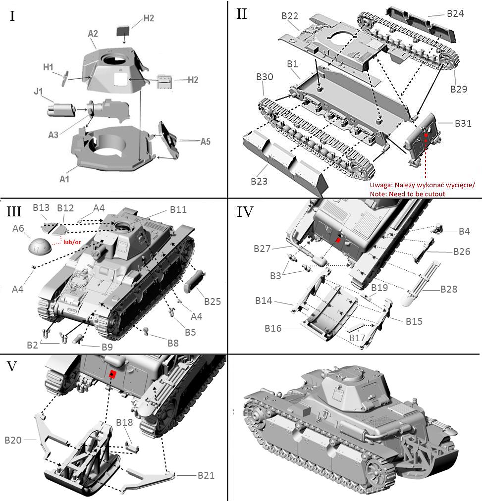 First To Fight Kits 132 1:72 Panzerkampfwagen 40R 736 (f) or Renault R40 with SA18 gun and tail