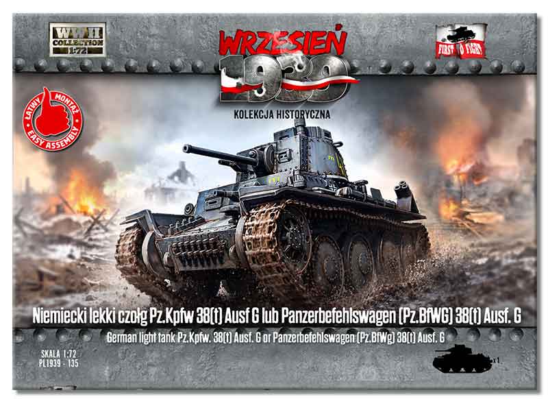 First To Fight Kits 135 1:72 Pz.Kpfw. 38(t) Ausf.G or Panzerbefehlswagen (Pz.BfWg) 38(t) Ausf.G German light tank w