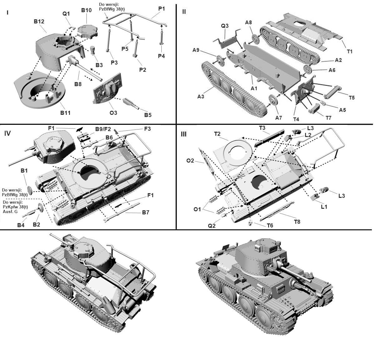 First To Fight Kits 135 1:72 Pz.Kpfw. 38(t) Ausf.G or Panzerbefehlswagen (Pz.BfWg) 38(t) Ausf.G German light tank w