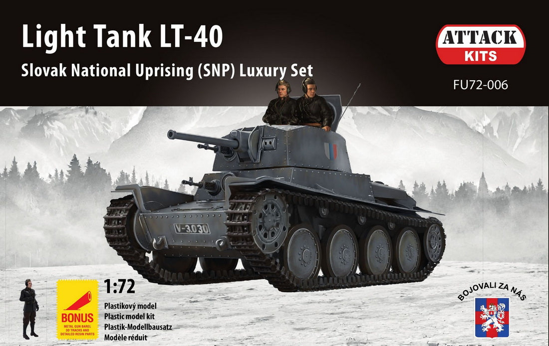 Attack Kits FU72-006 1:72 LT-40 Slovak National Uprising 1944. Luxury Set, incl. resin cast turret, crew figures, metal gun barrel, p/e parts