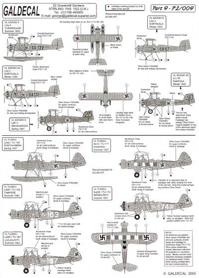 Galdecal 72-009 1:72 Finnish Air Force