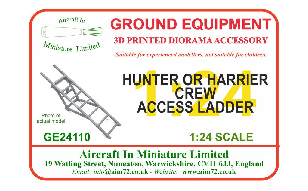AIM - Ground Equipment GE24110 1:24 Hawker Hunter F.6 & BAe Harrier GR.3 Crew Ladder A crew ladder