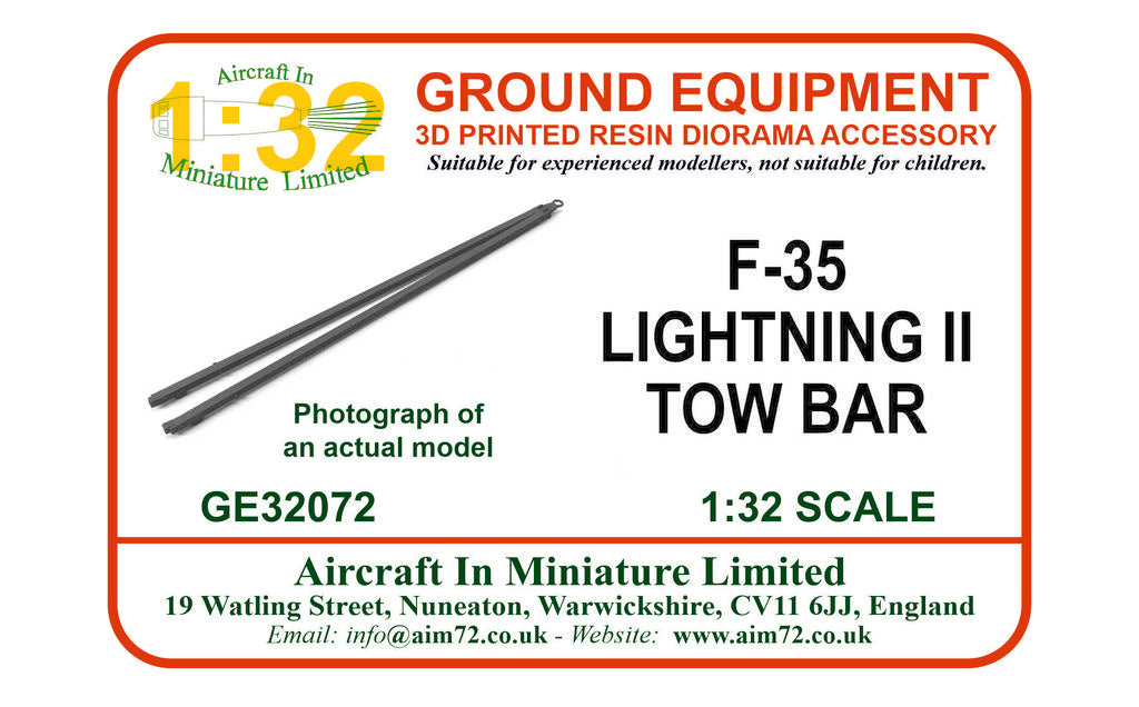 AIM - Ground Equipment GE32072 1:32 Lockheed-Martin F-35A/F-35B Lightning II (JSF) Tow Bar