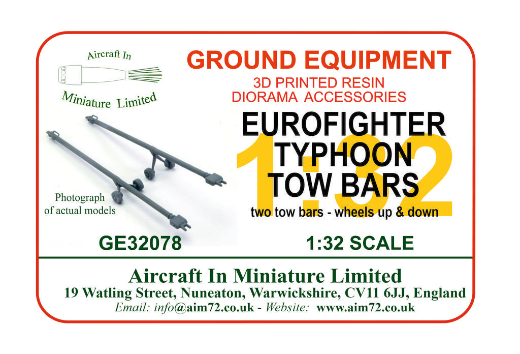 AIM - Ground Equipment GE32078 1:32 Eurofighter Typhoon tow bars ' two-pack, with wheels up and down