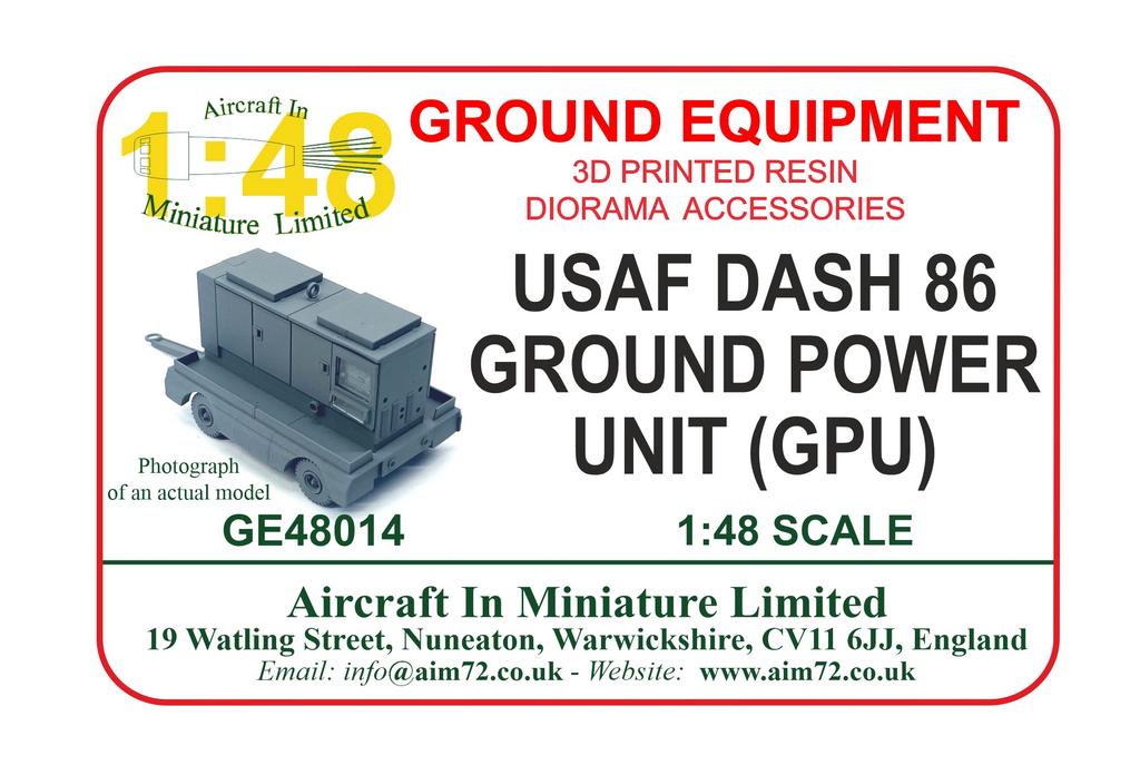 AIM - Ground Equipment GE48014 1:48 Dash 86 USAF Ground Power Unit 3d-printed