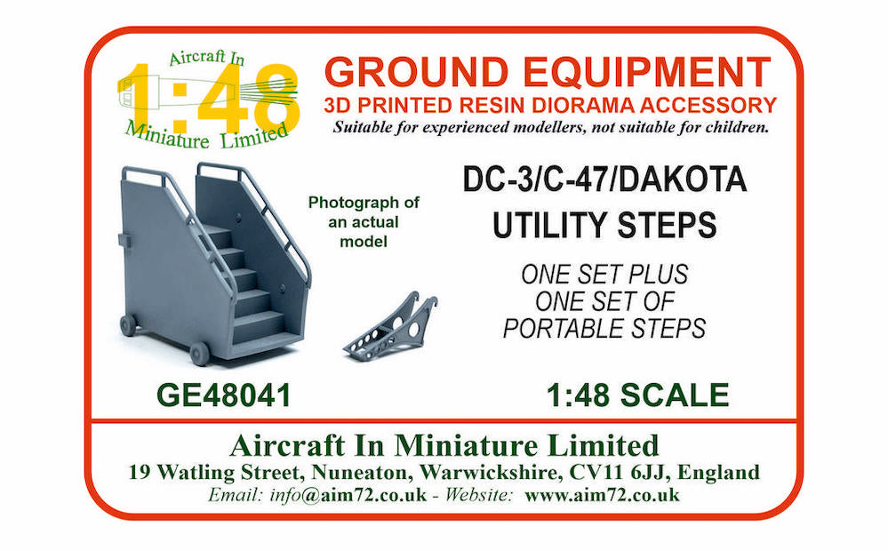 AIM - Ground Equipment GE48041 1:48 Douglas DC-3/C-47/Dakota Utility Steps plus C-47 portable steps