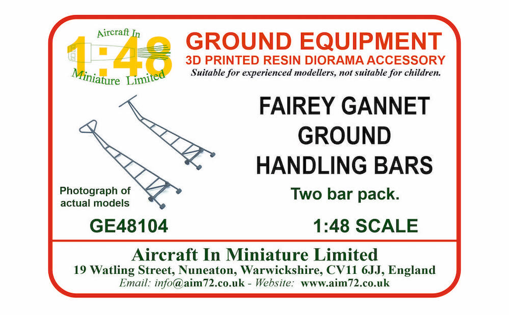 AIM - Ground Equipment GE48104 1:48 Fairey Gannet ground handling bars