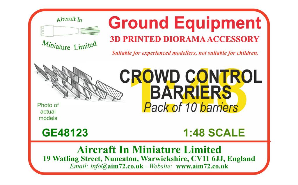 AIM - Ground Equipment GE48123 1:48 Crowd Control Barriers A set of ten barriers,