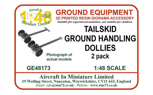 AIM - Ground Equipment GE48173 1:48 Tailskid Ground Handling Dollies (2 Pack)