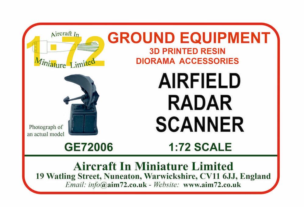 AIM - Ground Equipment GE72006 1:72 Airfield radar scanner 3D printed model