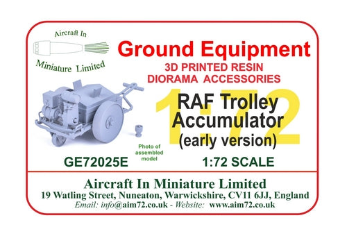 AIM - Ground Equipment GE72025E 1:72 Trolley - Accumulator: (Early Version)