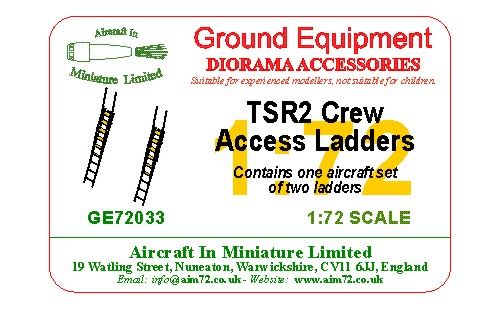 AIM - Ground Equipment GE72033 1:72 BAC TSR-2 Crew Access Ladder Set (set of 2 ladders)