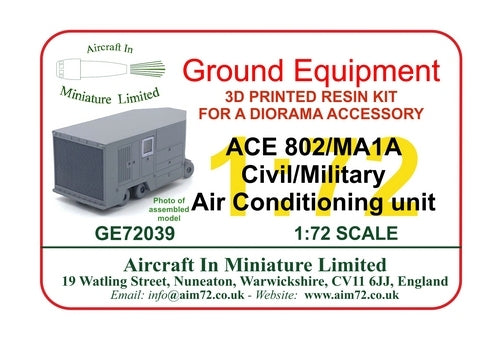 AIM - Ground Equipment GE72039 1:72 ACE 802/MA1A Civil/Military Air Conditioning unit (3D-Printed)