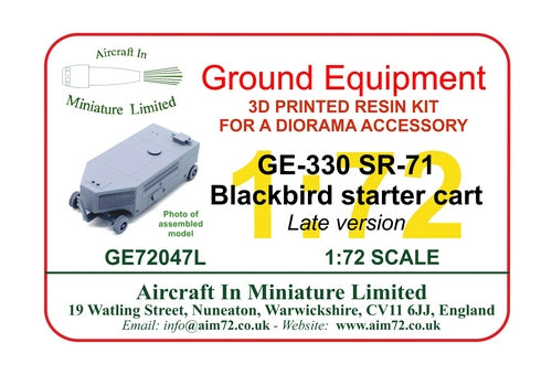 AIM - Ground Equipment GE72047L 1:72 GE-330 SR-71 Blackbird starter cart - Late version with Chevrolet 454 LS-7 engine and exhaust pipes
