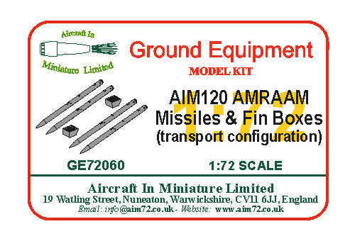 AIM - Ground Equipment GE72060 1:72 AIM-120 AMRAAM missiles and fin boxes accessory set for transport configuration