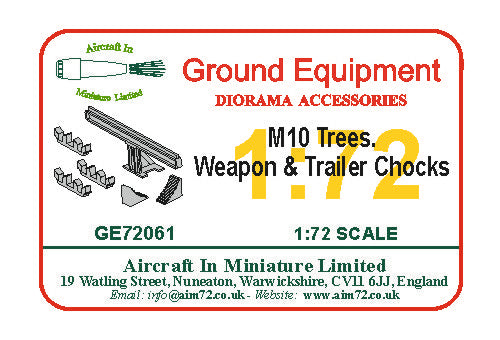 AIM - Ground Equipment GE72061 1:72 M10 trees, weapons & wheels chock accessory set.