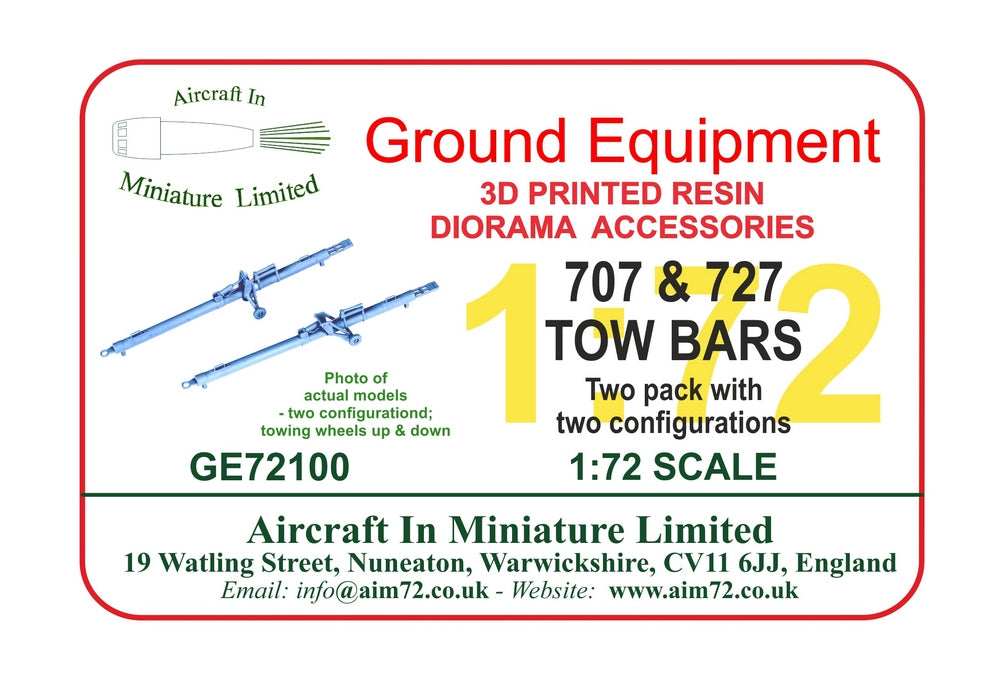 AIM - Ground Equipment GE72080 1:72 Tow Bar (two pack) for the Boeing 707 & Boeing 727