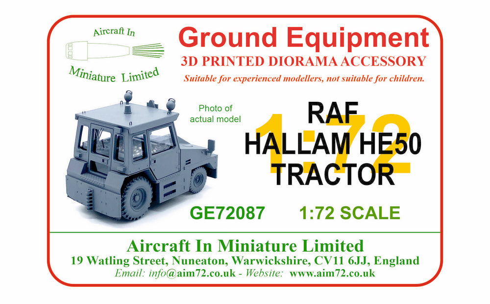 AIM - Ground Equipment GE72087 1:72 RAF Hallam HE50 tractor - highly detailed (3D-Printed) resin kit with full interior