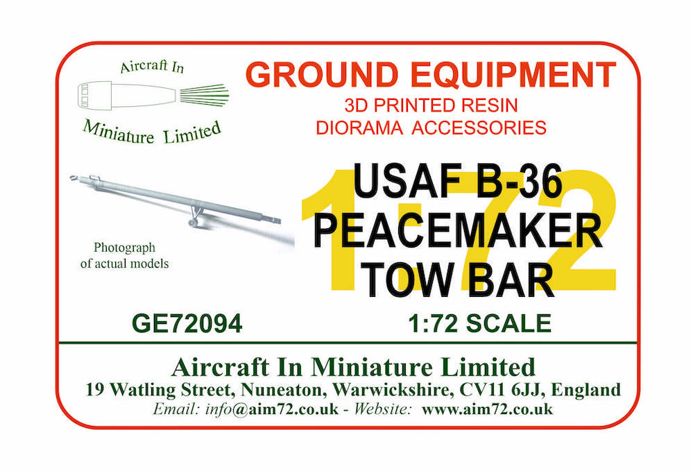 AIM - Ground Equipment GE72094 1:72 USAF tow bar for Convair B-36H/RB-36F Peacemaker
