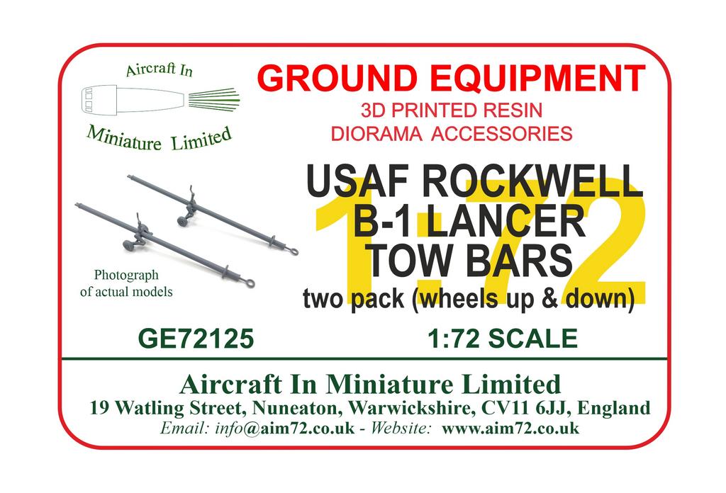 AIM - Ground Equipment GE72125 1:72 Rockwell B-1 Lancer tow bars