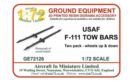 AIM - Ground Equipment GE72126 1:72  F-111A/F-111C tow bars double pack with wheels up and wheels down