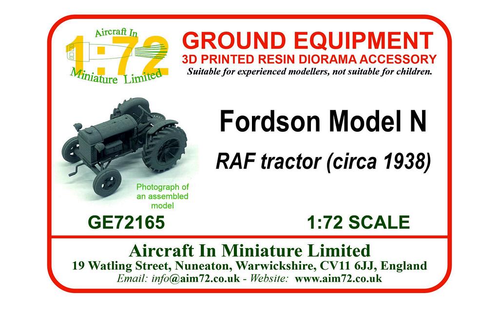 AIM - Ground Equipment GE72165 1:72 RAF Fordson N tractor circa 1938