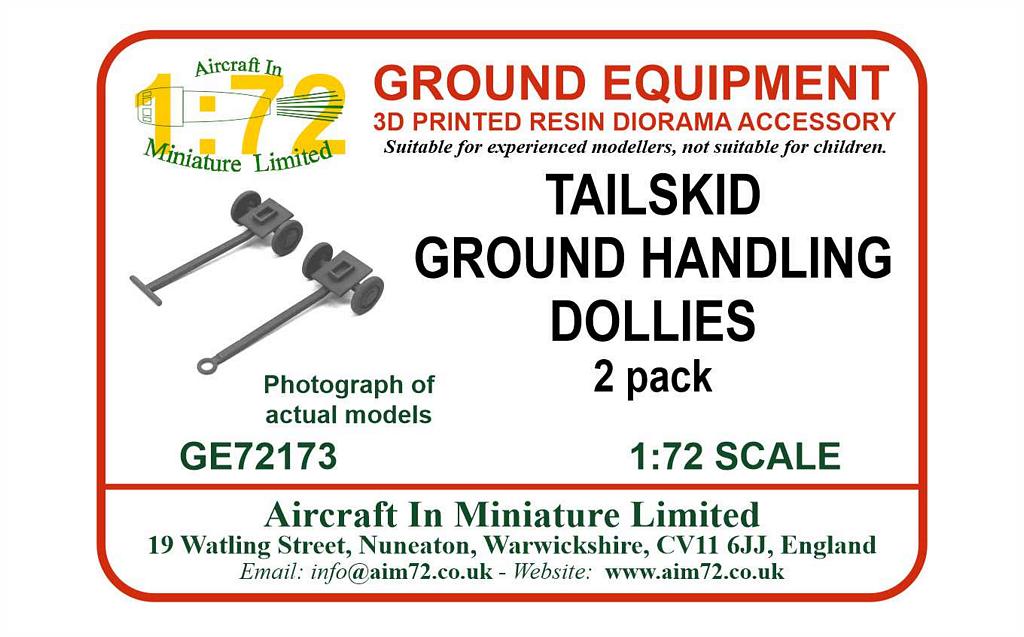 AIM - Ground Equipment GE72173 1:72 Tailskid Ground Handling Dollies (2 Pack)