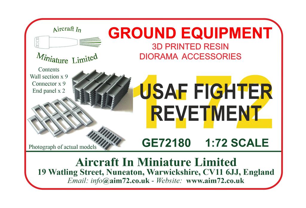 AIM - Ground Equipment GE72180 1:72 USAF Fighter Revetment USAF Set of the Vietnam Era