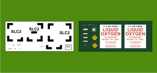 AIM - Ground Equipment Decals GED144013 1:144 Decals for the USAF Liquid Oxygen (LOX) Cart kit.