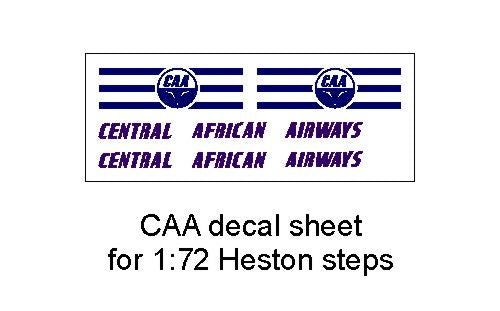 AIM - Ground Equipment Decals GED72010G 1:72 Central African Airways decal sheet for Heston steps