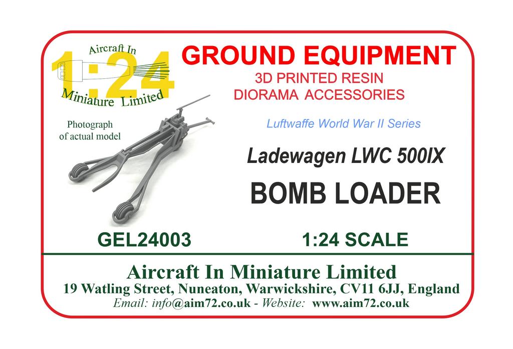 AIM - Ground Equipment GEL24003 1:24 Ladewagen LWC 500IX - Luftwaffe bomb loader - WWII
