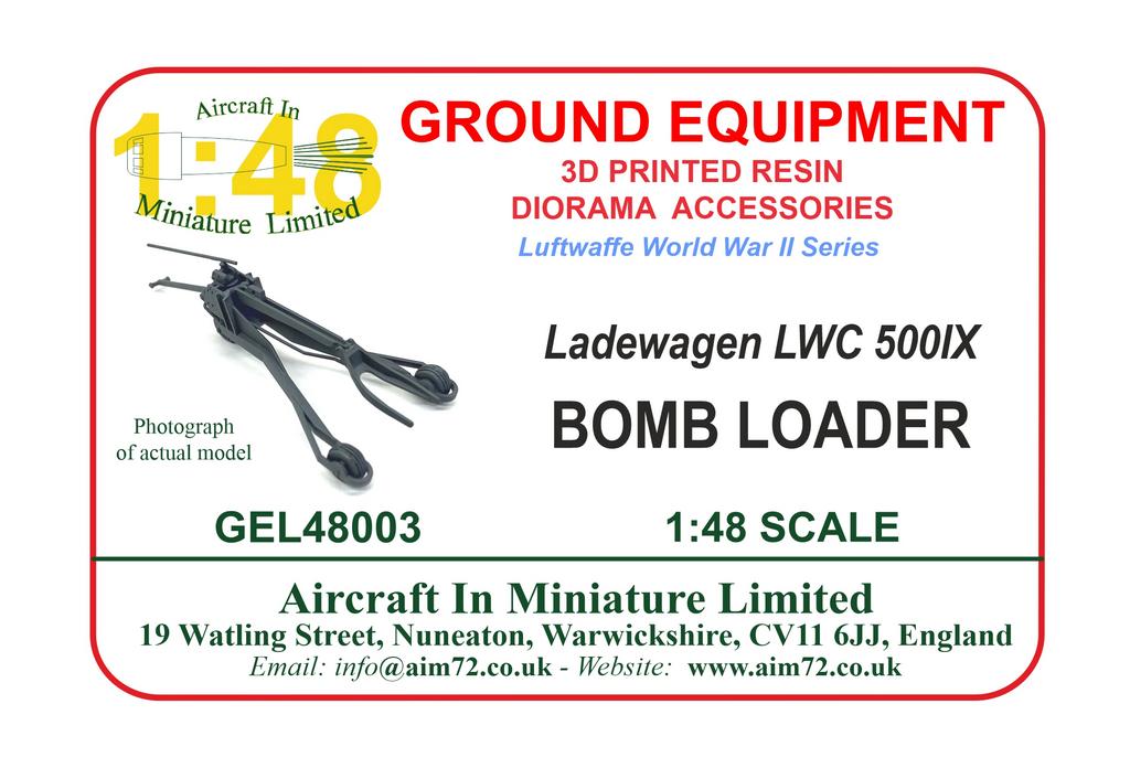 AIM - Ground Equipment GEL48003 1:48 Ladewagen LWC 500IX - Luftwaffe bomb loader - WWII 3d-printed