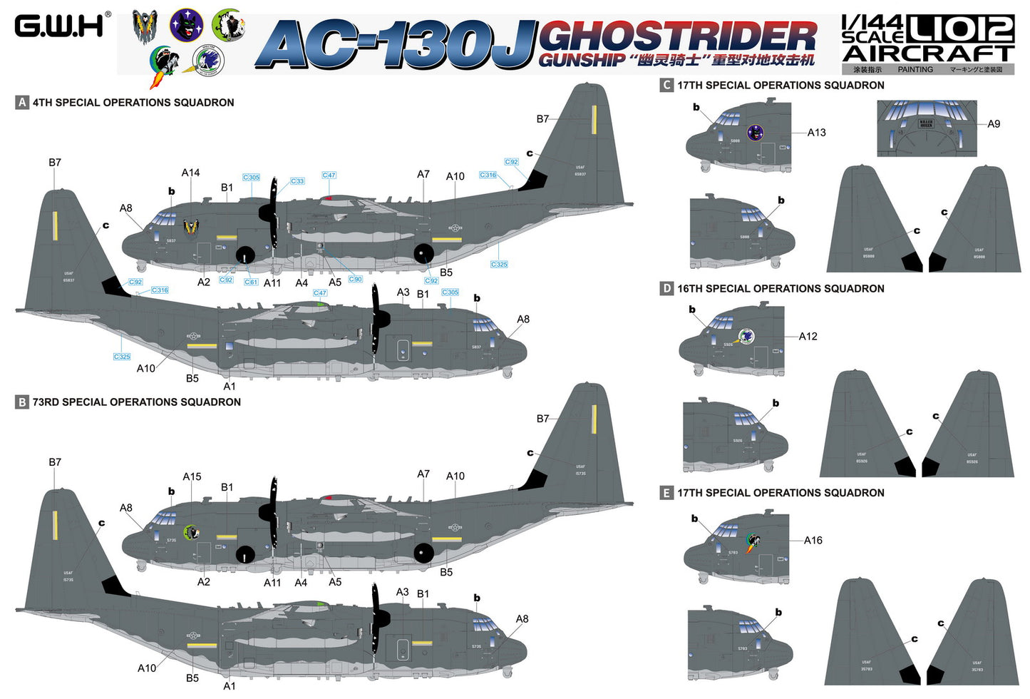 Great Wall Hobby L1012 1:144 Lockheed AC-130J 'Ghostrider' Gunship