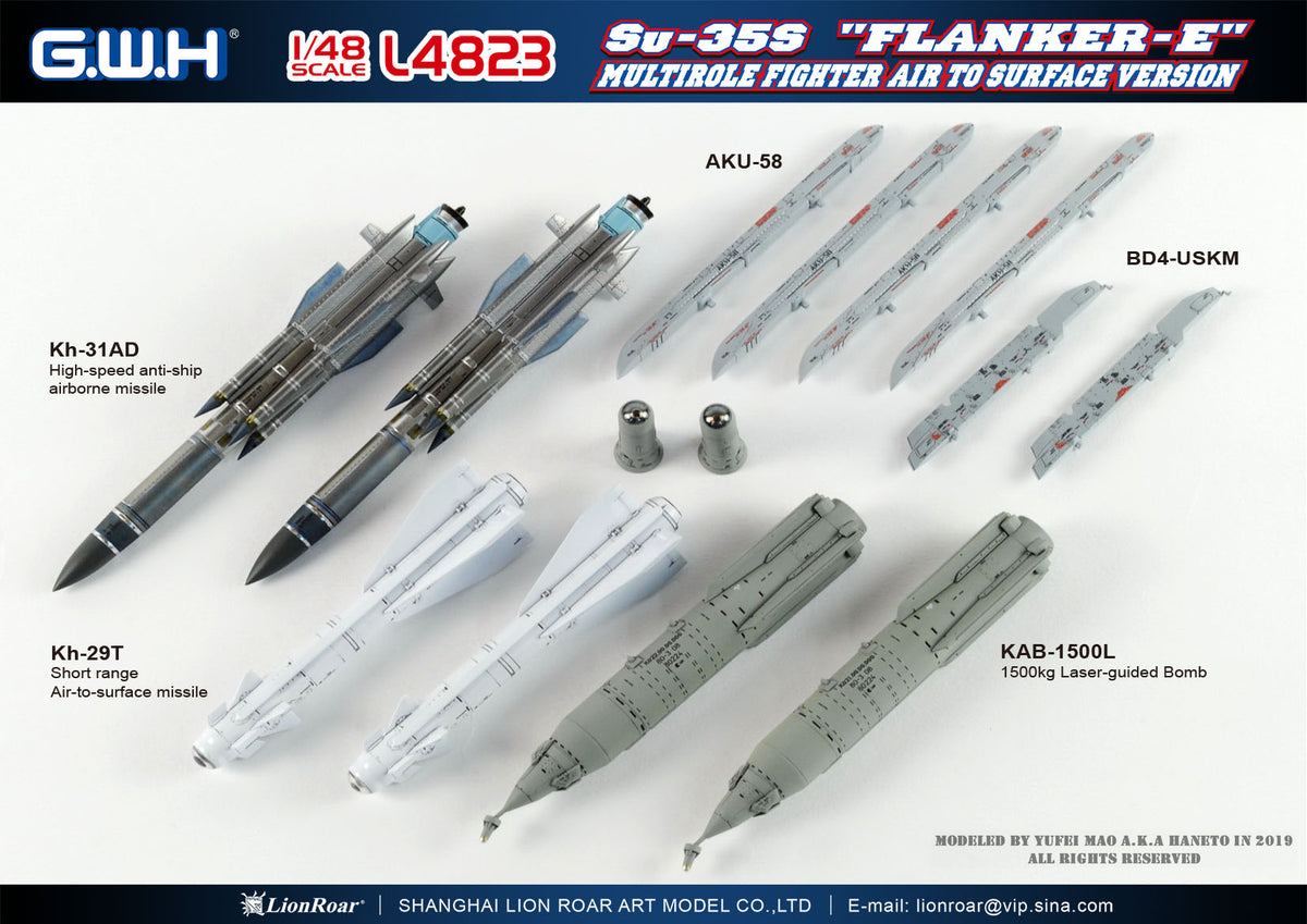 Great Wall Hobby L4823 1:48 Sukhoi Su-35S 'Flanker E' Multi-role Fighter Air to Surface Version
