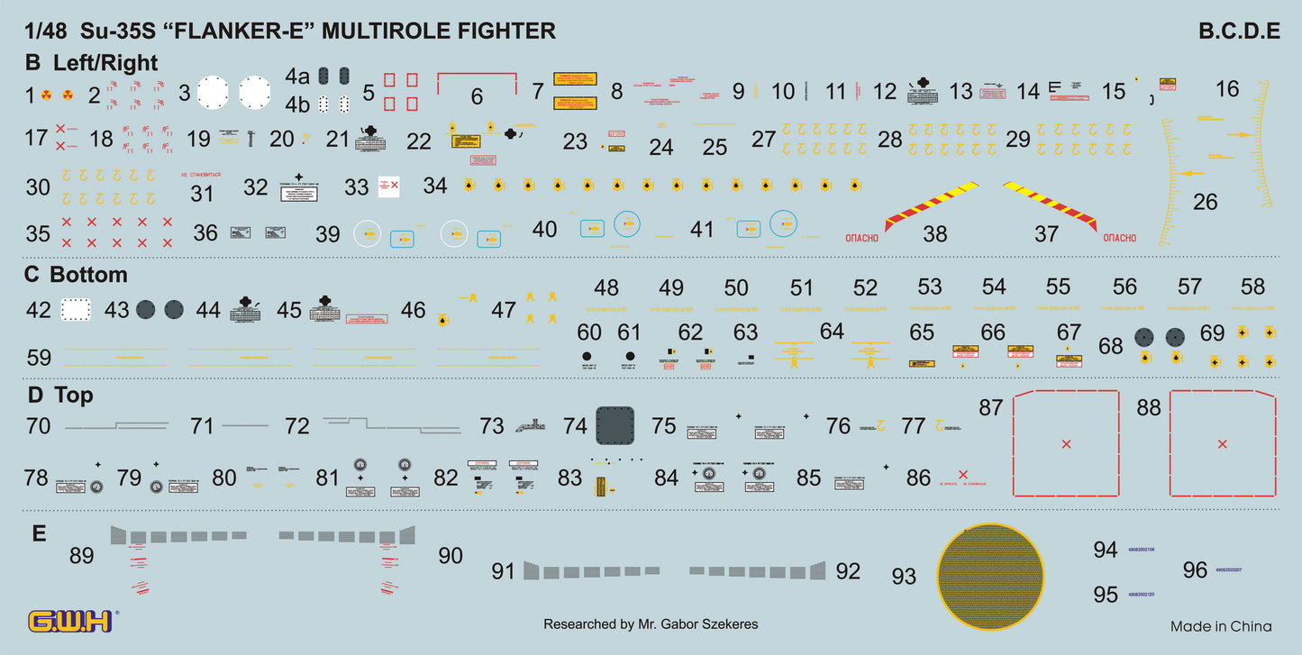 Great Wall Hobby L4823 1:48 Sukhoi Su-35S 'Flanker E' Multi-Role Fighter Air to Surface Version