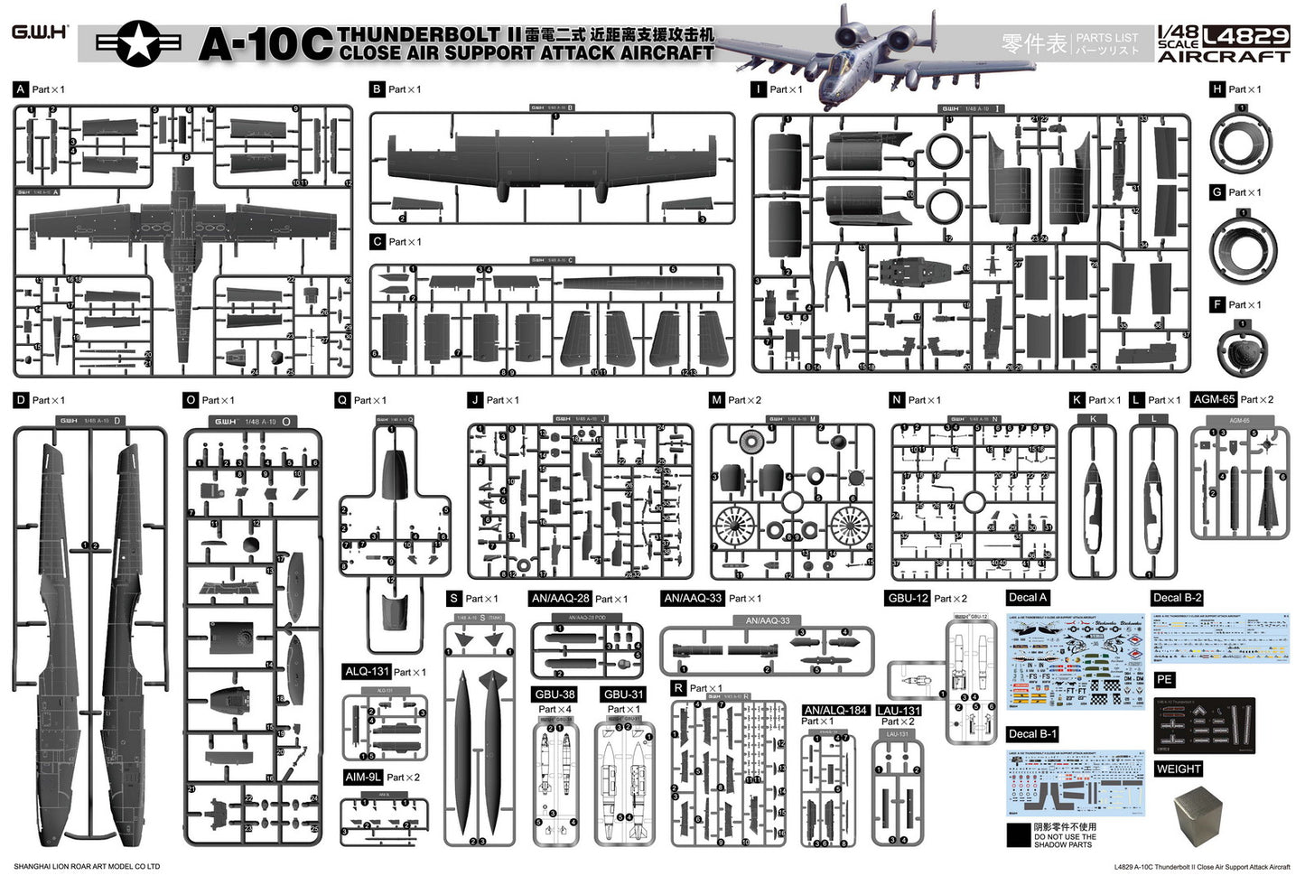 Great Wall Hobby L4829 1:48 Fairchild A-10C Thunderbolt II