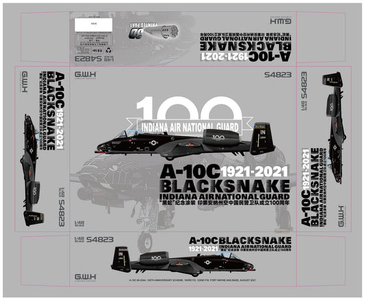 Great Wall Hobby S4823 1:48 A-10C Thunderbolt II Blacksnake, Indiana Air National Guard 1921-2021