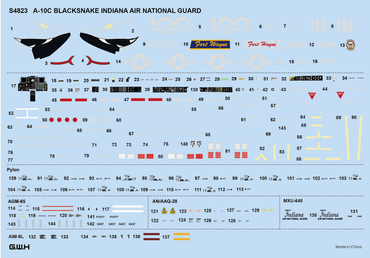Great Wall Hobby S4823 1:48 A-10C Thunderbolt II Blacksnake, Indiana Air National Guard 1921-2021