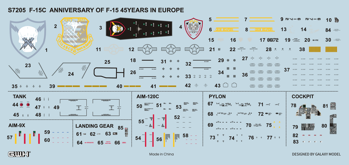Great Wall Hobby S7205 1:72 McDonnell F-15C Eagle Eagle USAF '45 Years in Europe' Anniversary