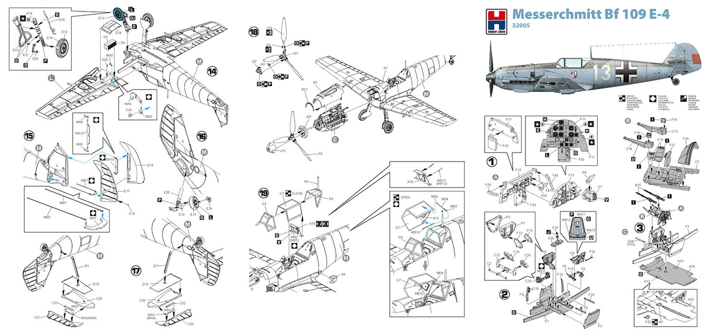 Hobby 2000 K32005 1:32 Messerschmitt Bf109 E-4