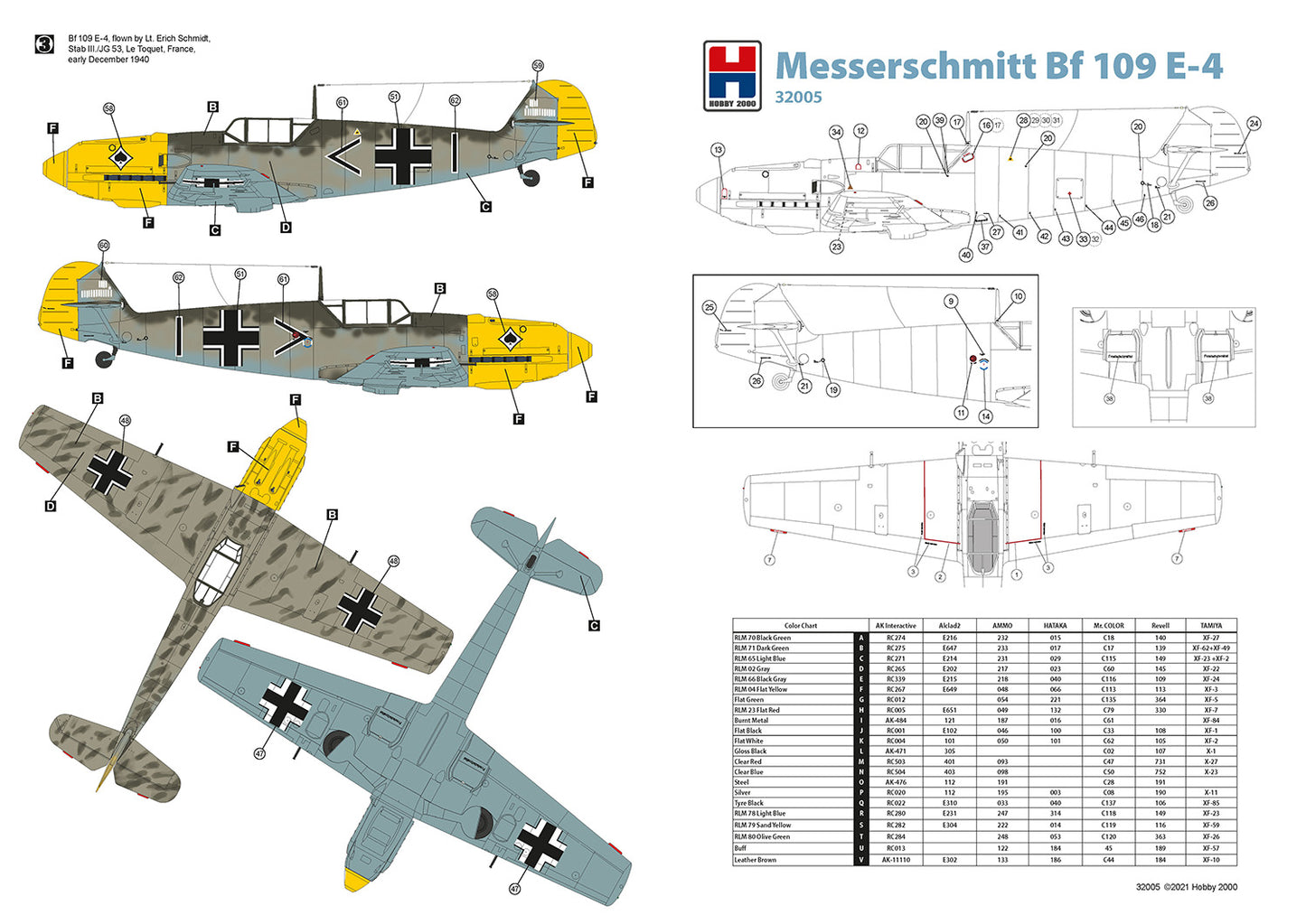 Hobby 2000 K32005 1:32 Messerschmitt Bf109 E-4