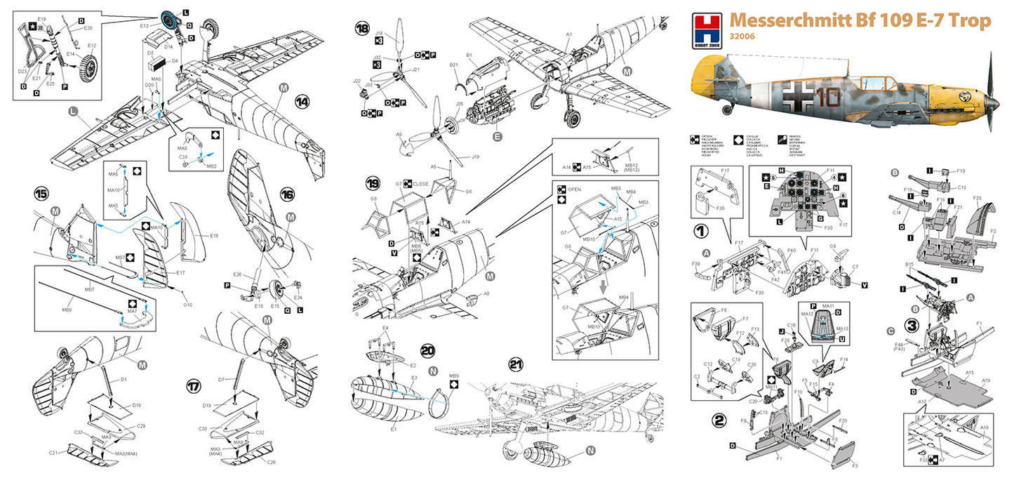 Hobby 2000 32006 1:32 Messerschmitt Bf109 E-7 trop