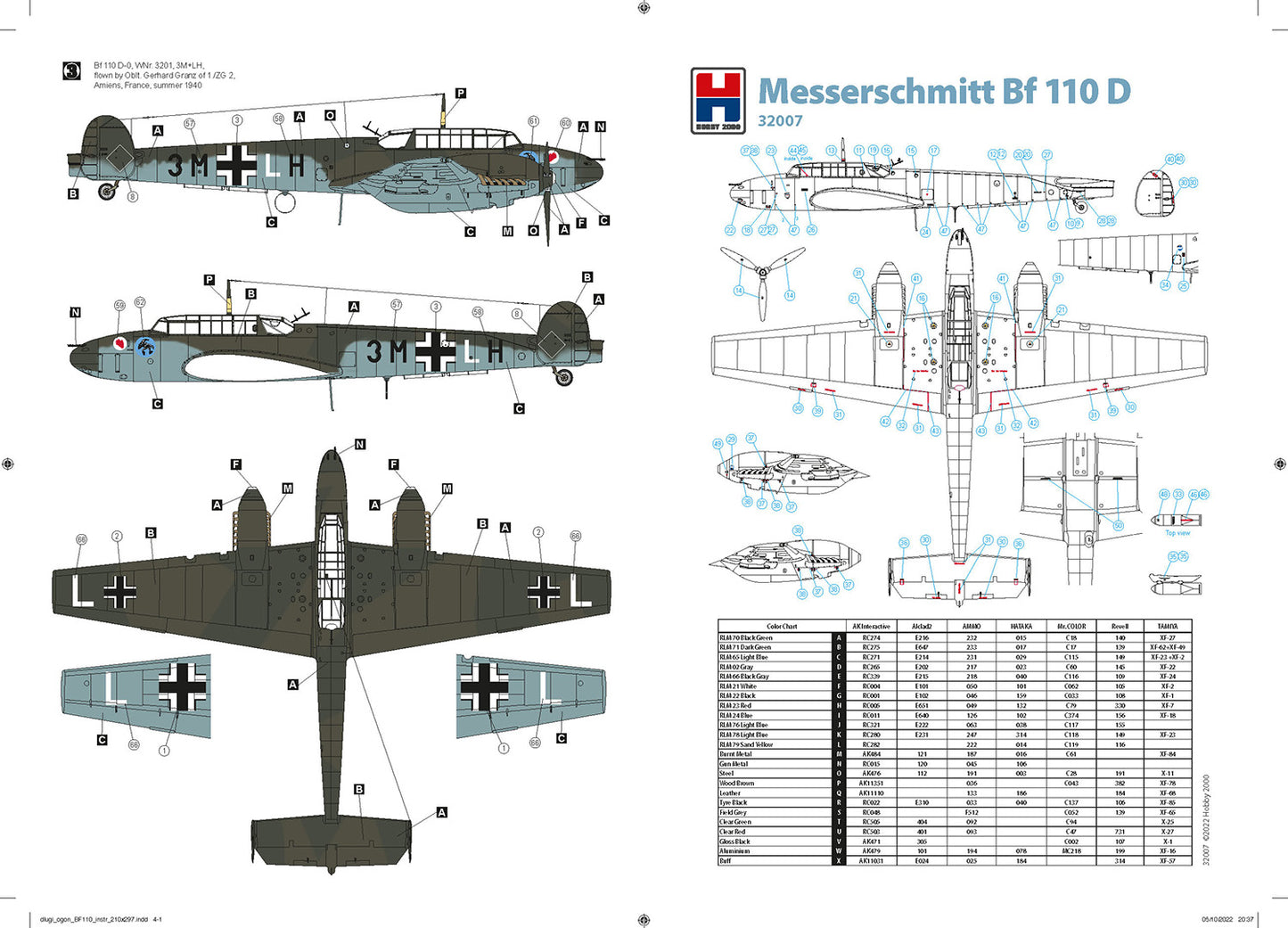 Hobby 2000 32007 1:32 Messerschmitt Bf110D