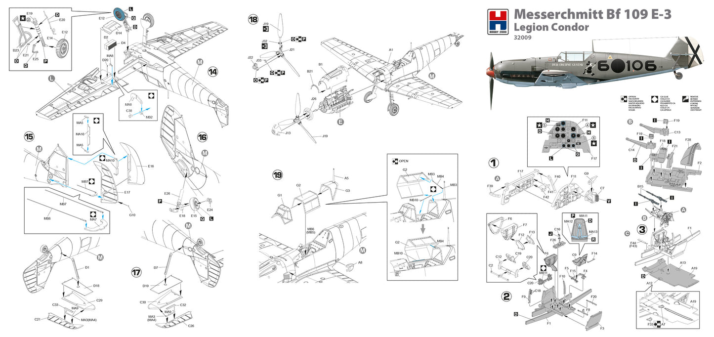 Hobby 2000 K32009 1:32 Messerschmitt Bf-109E-3 Legion Condor